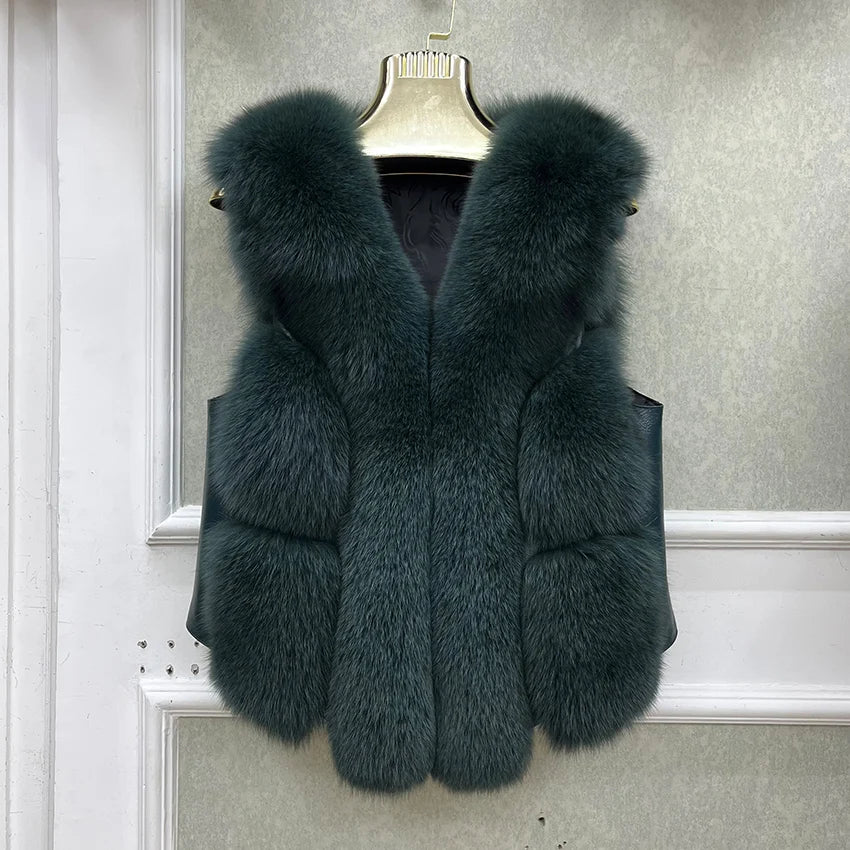 Gilet Sans Manche Fourrure Femme