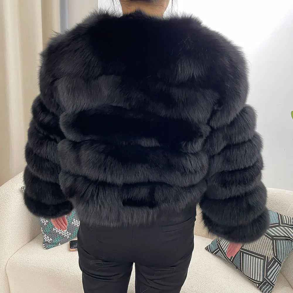 Manteau Fourrure Noir Femme