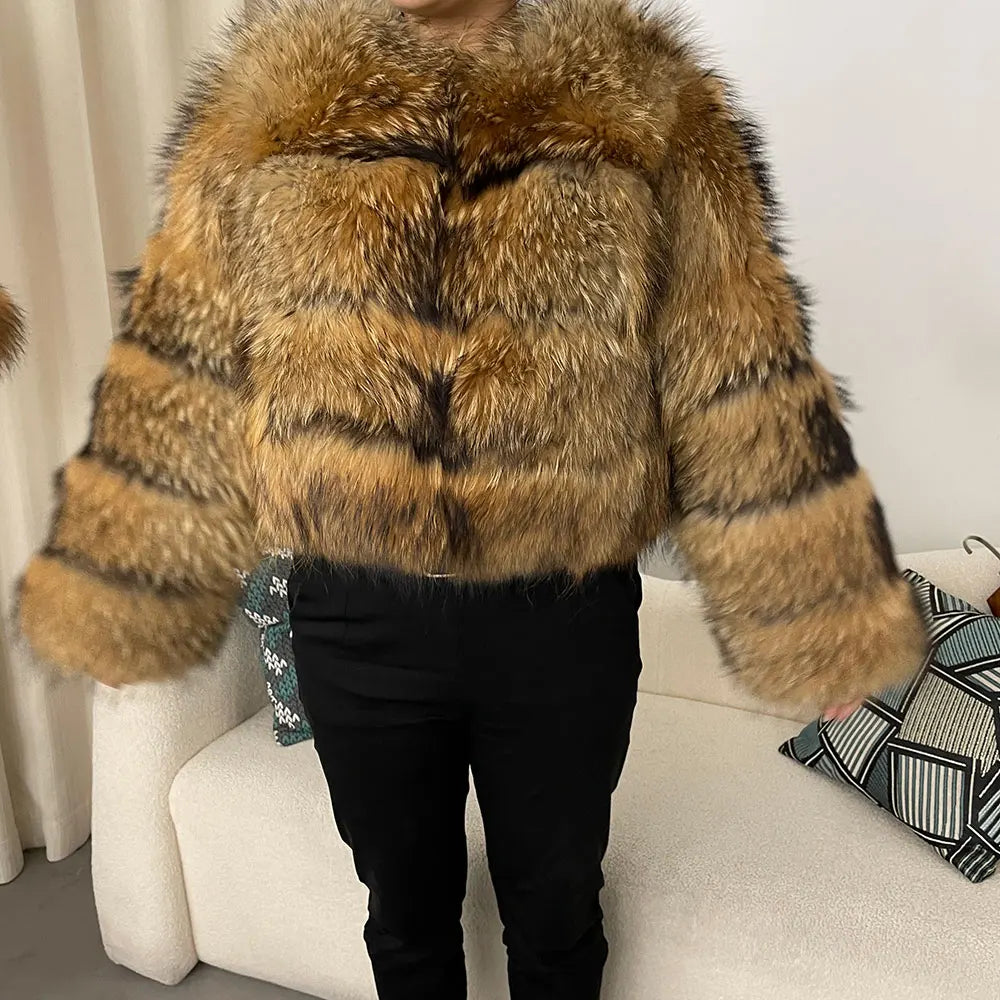 Manteau Femme Vrai Fourrure