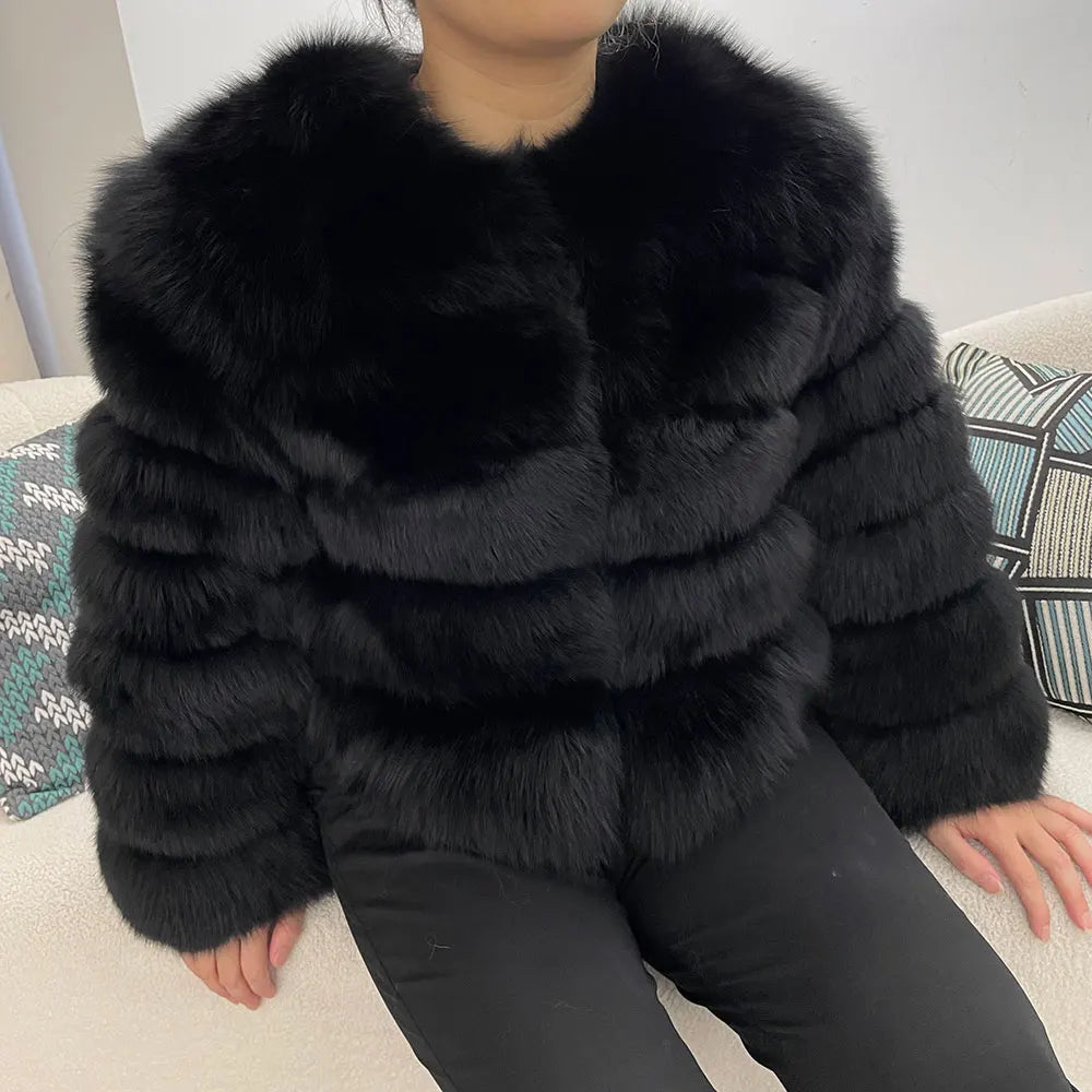Manteau Fourrure Noir Femme