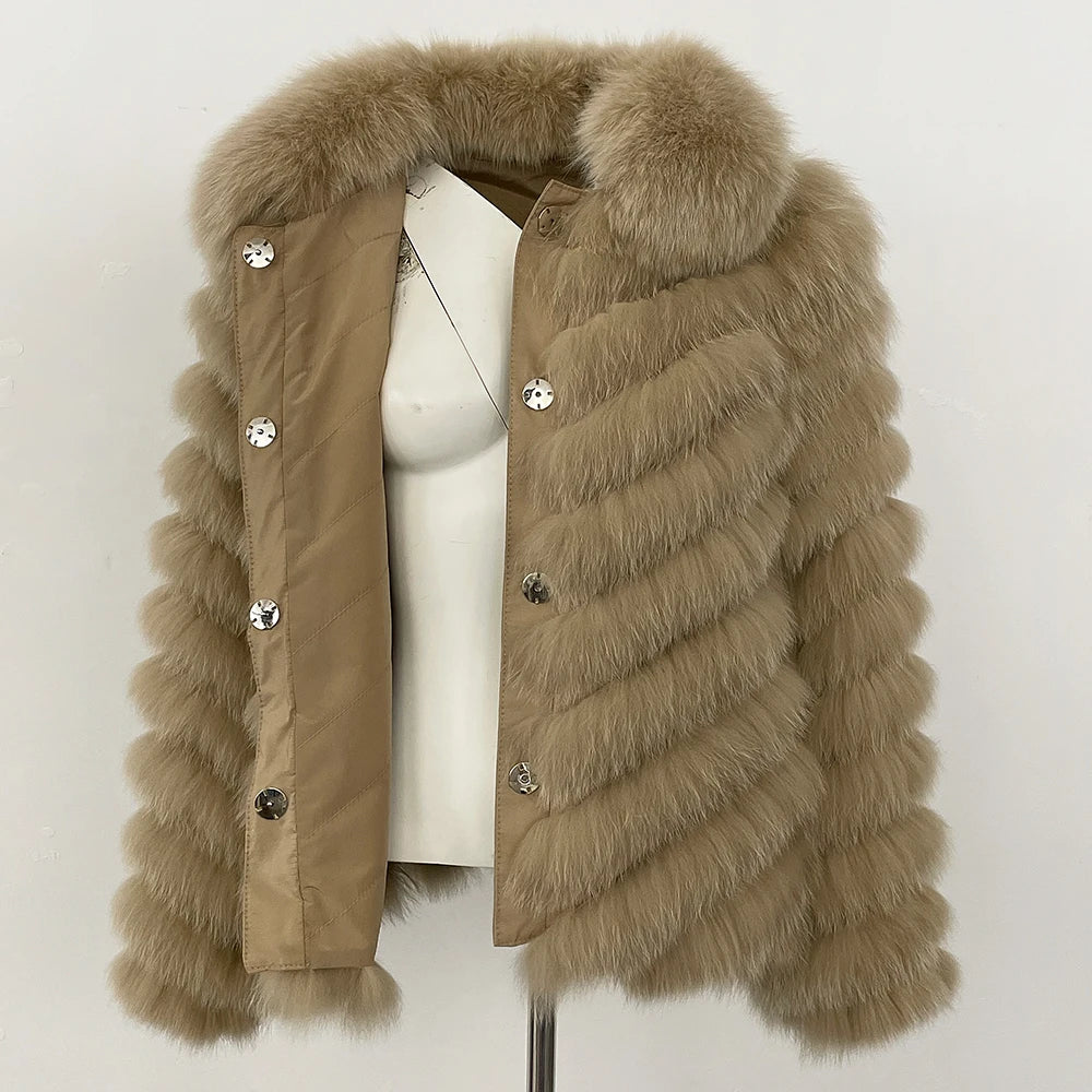 Manteau Fourrure Femme Marron