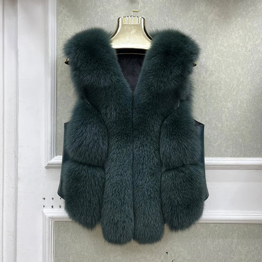 Gilet Sans Manche Fourrure Femme
